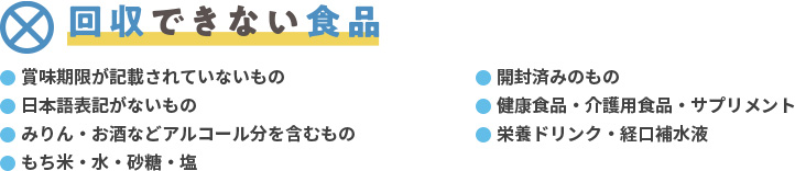 回収できない食品